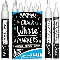 8 Marqueurs Craie Liquide OfficeTree - Pointe Fine Et Large, Effaçables Sur Vitre/Tableau - Multicolores Avec Boîte