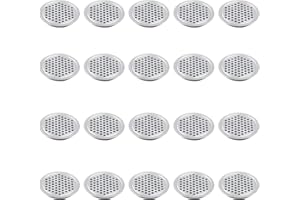 Leliafleury 20Pcs Air Vent Louver Round Ventilation Grilles Mesh Hole Soffit Vents Stainless Steel Air Vent Louver Hole for Kitchen Bathroom Cabinet Wardrobe (Silver, 25mm Flat Mouth)