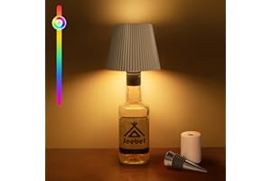 Jeebel Lampada per Bottiglia Senza Fili - LED RGB Lampada Tappo con Controllo Touch/Dimmerabile Infinito/ IP54/ 5 Modalità, Luce da Bottiglia Portatile in PVC per Indoor-Outdoor Soggiorno Campeggio