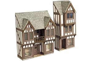 Metcalfe Models Low Relief Timber Framed Shops N Gauge Card Kit