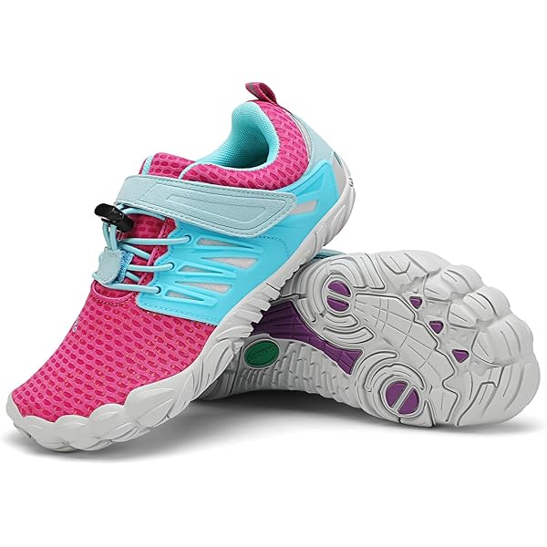 SAGUARO Kinderen Blotevoetenschoenen Jongens Meisjes Trailrunning Schoenen Zachte Licht Minimalistische Schoenen, Mauve Paars, 34 EU