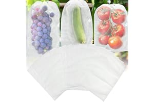 TZEKING 100 Pièces Sac Protection Fruits,20x30cm Non Tissé Sachet Protection Raisin,Jardin Plant Fruits Protection Sac avec Cordon,Jardin Protéger Sacs,pour Potéger Les Grappes Frelons Et des Oiseaux