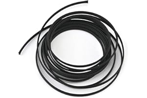 Othmro Gaine de câble électrique tressée extensible haute température 3 m x 4 mm Noir 1 pièce