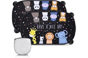 Birshe Samochodowa osłona przeciwsłoneczna dla dzieci, 2 sztuki, ochrona przed słońcem i ciepłem, 51 x 31 cm, z przyssawką i torbą transportową do szyb bocznych samochodowych, 2 sztuki