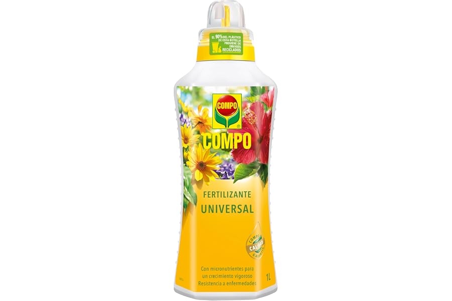 COMPO Fertilizante de calidad para plantas ornamentales de interior o terraza, Fertilizante líquido universal con extra de ma