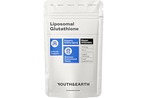 Youth & Earth Glutathion Liposomal Capsules 375mg – Glutathione Végétalien Pur Blanchissant Peau – Supplément pour Détox & Soutien Immunitaire – Favorise un Vieillissement Sain – 60 Capsules