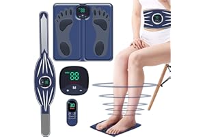 Yonars EMS Bauchmuskeltrainer, Bauchmuskeltrainer Elektrisch für Arm Bein, Fußmassagegerät Bauchtrainer 10 Modi & 30 Intensitäten Fördern Sie Die Durchblutung, reduziert Muskelschmerzen