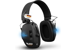 BLACK FOREST HUNT ® AKTIVER GEHÖRSCHUTZ – Geräuschreduktion 82dB – 5-fache Geräuschanhebung mit Richtmikrofonen – Audio-Input – Lärmschutz – klappbarer Kopfhörer für Jagd, Schießsport, Arbeit