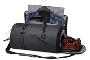 EPROICKS Sac de Voyage Convertible, Housse Voyage Costume Homme, Sac de Costume Pliable avec Compartiment pour Chaussures, Garment Duffel Bag pour Homme Femme