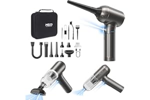 MECO ELEVERDE 4 en 1 Aspirapolvere Auto Portatile Senza Fili, 18Kpa Mini Aspirapolvere Potente, Tastiera PC, Pulizia per Laptop, Apparecchiature da Ufficio (grigio)