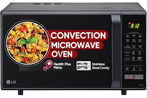 LG 28 L Convection Microwave Oven (MC2846BV, Black, Health Plus Menu, Indian Cuisine, Tandoor Se, Steam Clean & Stainless Steel Cavity)