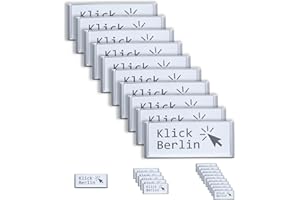 Klick Berlin Namensschild Magnetisch 10 Stück | starker Magnet, hält gut auf Bekleidung | professionelle Qualität | Einfach Namen einfügen und anstecken (10)