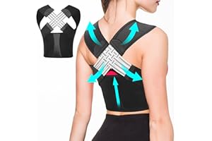 HNCY haltungskorrektur rücken damen, ruckenhalterung korrektur, Verstellbare und Atmungsaktive gerader rücken geradehalter, Verbesserung der Sitzhaltung/Vorbeugung von Skoliose - Schwarz - XXXL