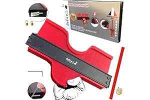 BELIM'S Konturenlehre groß mit Feststeller - Konturmessgerät - Profillehre feststellbar 250mm Metallsperre - Kontur-Vervielfältigungslehre für Laminat und Fliesen für unregelmäßiges Profil