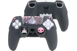 Kuitmor Silicone PS5 Controller Cover Skin Set,Anti-Slip Soft Protective Case for PlayStation 5 Wireless Controller with 2 Thumb Grip Caps and 1 Sticker