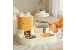 JACO SUPERIOR PRODUCTS 2-in-1 Automatic Dog Cat Bowls Large Capacity Cat Feeder and Water Dispenser Pet dog Feeding Station for Cats and Dogs Puppy Kitte