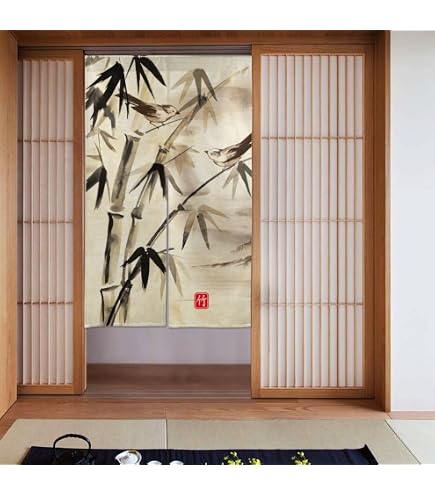 Tenda Giapponese Noren Con Due Gatti Al Bagno Termale – 85x150 Cm, Blu, Decorazione Porta Per Casa