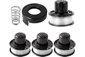 CHIHOLEN 4 Bobina di filo compatibile con A6226-XJ A6226 RS-136-BKP RS-136, per Black+Decker GL250, GL310, GL360, GL360SB, CST500, CST800, Ø1,65 mm 6,1 m lunghezza (4 bobine + 1 cappuccio +1 molla)