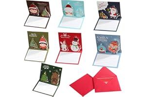 Liuer 24PCS Tarjetas de Navidad 3D Tarjetas feliz Tarjetas de felicitacion de aniversario cumpleanos feliz amante de boda invitar de Navidad para niñas Artesanía y Invitaciones de Fiesta