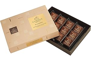 Godiva Lot de 36 carres de chocolat noir 72% – Chocolats noirs belges de qualité supérieure et délicieux – Boîte cadeau élégante pour les occasions spéciales
