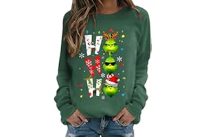 RUITOTP Pull Noël 𝑮𝒓𝒊𝒏𝒄𝒉 Costume Femme Manches Longues Col Rond Rigolo Noel Pull Christmas Pull Noël Femme Drole Sweatshirt De Noël Femme Femme Sweat Pull De Noël Femme Grande Taille