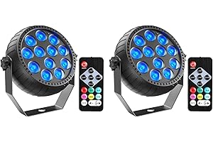 Rtktoup RGB Recargable Foco Par LED, 12 LED Batería Luz de Escenario con Control Remoto Luces Discoteca para Fiesta Bar DJ Show Boda Halloween Navidad