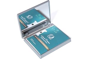 PLEASINGCARE Makeup Mirror with Facial Oil Blotting Paper Sheets - Bamboo Charcoal 100 Counts, Silver Compact Folding Cosmetic Travel Mirror