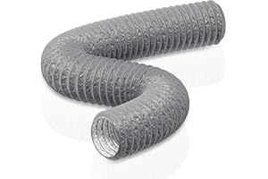 HG Power 150mm Tubo di Scarico, 5m Condotto di Ventilazione Flessibile in Alluminio PVC per Condizionatori d'aria, Asciugatrici e Cappe da Cucina, Grey