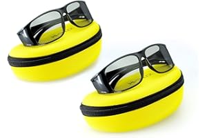 2x Gafas pasivas Hi-Shock 3D para televisores 4K-3D de LG Philips, Grundig, Leon, Sony, Panasonic, Toshiba, compatibles con AG-F420, PTA417, TY-EP3D20E, PX1821E-1TVA, con estuche