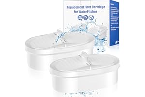 KIGNIOTE 2 Pack WD-PF-01A Plus Water Filter for All Water-Drop Pitcher Filtration System, Water Filter Cartridges Replacement Compatible with Water-Drop WD-PF-01A Plus Reduces PFOA/PFOS Chlorine