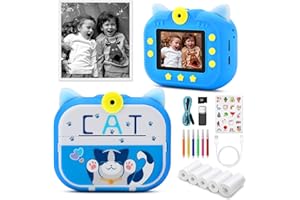 zerotop Kids Camera Instant Print Digital Camera for Kids Christmas Birthday Gifts Children Selfie Video Camera with 32GB Card & Print Photo Paper 1080P Kids Digital Camera Toys for 3 4 5 6 7 8 9 Kids