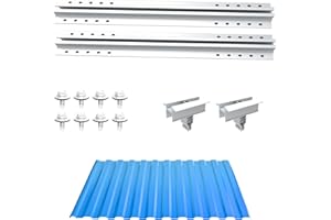 NuaSol PhotovoltaikTrapezblechdach Montageset Erweiterung | Befestigung, Halterung | T-Profil 40cm | Solarpanel Halterung mit Mittelklemme & Schrauben für 30 &35 mm Solarmodule geeignet