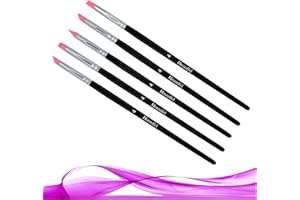 Himmlfel 5 pezzi Pennelli Silicone, Pennello Silicone per Argilla Strumenti Modellare, Pennelli Pittura per Ceramica, Pennelli in Gomma Siliconica per Scultura,Pennello per Unghie Nail Art (taglia 4)