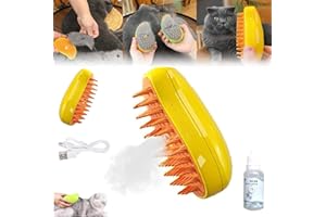 HOIDOKLY Steamy Cat Brush - Spazzola per gatti 3 in 1, spazzola a vapore autopulente per gatti, spazzola a vapore per massaggi, spazzola multifunzionale per la toelettatura dei gatti, pettine elettrico per