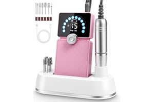 Bixury Lima Electrica Uñas Pulidor Lima Electrica Lima Electrica Uñas Portatil Drill para Uñas Profesional Torno Pedicura 50000RPM Velocidad Ajustable con Pantalla LCD para Manicura y Pedicura