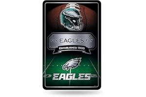 Rico Industries NFL Philadelphia Eagles großes Metallschild, 27,9 x 43,2 cm, großes Metallschild, Heimdekoration, silberfarben