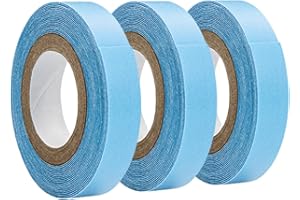 LUFFLOK 3 Pcs Hair Extension Tape Tabs, 10mm x 3yards Double Sided Adhesive Human Hair Extension Tape for Replacement, Durable & Waterproof, for Hair Extensions, Wigs, and Hairpieces (Blue)