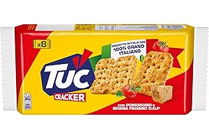 Tuc Cracker, Gusto Pomodoro e Grana Padano DOP, Cotto al Forno con Grano 100% Italiano, 250g