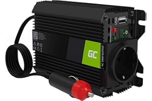 ‎GREEN CELL Green Cell PRO 150W/300W 12V do 230V Volt Przetwornica Inwerter napięcia samochodowa Falownik solarny Konwerter prądu przemiennego modyfikowana sinusoida Przetwornik DC AC z wtyczką do zapalniczki