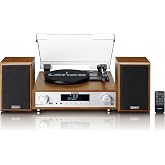 LENCO MC-160 WD PICKUP HI-FI STEREO SET DAB+ FM RADIO WITH BLUETOOTH MP3 RECORDING FEATURE MUSIC SET RECORDERS WOODEN