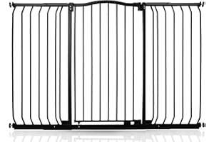 Bettacare Extra Tall Curved Top Dog Gate, 143cm - 152cm, Matt Black, Extra Tall 100cm in Height, Pressure Fit Pet Gate for Dog and Puppy, Pet and Dog Barrier, Easy Installation