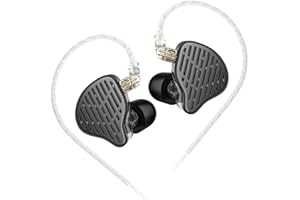 KINBOOFI KZ x HBB PR2 IEM Kopfhörer, KZ In-Ear-Monitor-Kopfhörer, 13,2 mm planarer magnetischer Treiber, In-Ear-Kopfhörer, HiFi-IEM-Kopfhörer mit abnehmbarem 2-poligem Kabel für Musiker (mattschwarz, kein