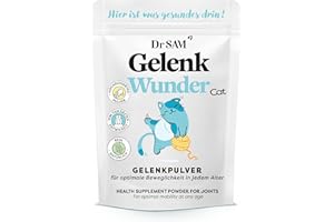 Dr. SAM Premium Gelenkpulver für Katzen - GelenkWunder Superfood-Kombi aus Grünlippmuschel - Bewegungspulver für kräftige Gelenke und Muskeln - 100% natürlich - Agility Powder cat - hochdosiert