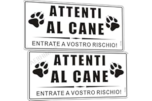 AERHIMIY Cartello Attenti Al Cane Alluminio Riflettente 15x30 cm, Attenti Al Cane Metallo Targhetta Attenti Al Cane Protezione UV, Impermeabile, Antiruggine, Con fori