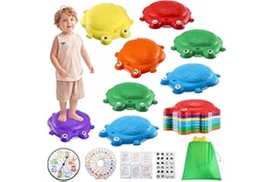 SUNOWL Balancing Stones for Children, 8 Pieces Frog Shaped Stacking Stones Balance Stones for Balance and Coordination Skills, Balance Stones Children for Indoor and Outdoor Use, Toy from 3 Years