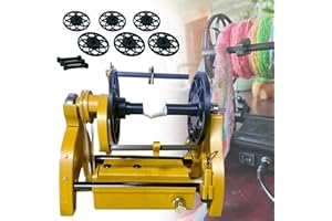 AUTUMFLATGAO 12V Bobinadora Automática De Hilo, Bobinadora De Hilo De Lana De 4oz, Velocidad Ajustable, Avance Y Retroceso, Rueda Giratoria Eléctrica para Tejer Hilo,Yellow