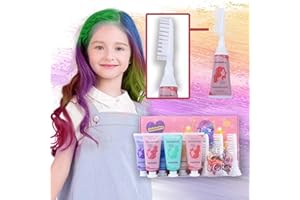 HaiolorPro 6PCS Hair Chalk for Girls & Kids, Temporary Hair Colour Spray for Kids, Temporary Hair Dye Girls Birthday Presents, Kids Temporary Hair Makeup Sets Dye for Dark Hair