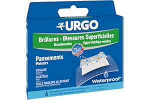 Urgo brûlures blessures superficielles 6 pansements waterproof 5x7cm