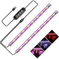 CXhome T5 LED Pflanzenlampe, mit 3/9/12H-Timer, Rot/Blau/Gelb 3 Lichteffekt Schalter, 10 dimmbare Ebenen, für…