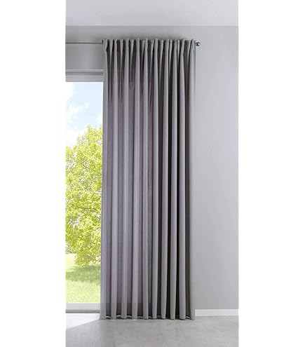 Kant-en-klaar Gordijn BASIC met ringen 140x280 cm Gemêleerd Grijs, 140